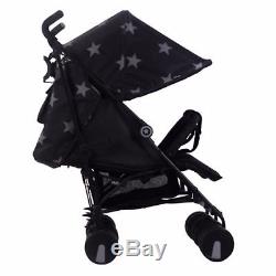 my babiie mb22 black stars twin stroller