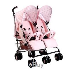 pink twin stroller