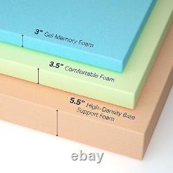 10 12 Twin Full Queen King Gel Memory Foam Mattress With CertiPUR-US In Box