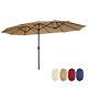 15x9ft Large Double-sided Rectangular Outdoor Steel Twin Patio Market Umbrella
