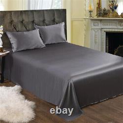 25MM Heavy Weight Nature Silk Seamless Sheets Set Fitted Flat 4pcs Bedding Set