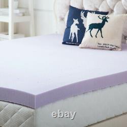 2.5/3 Inch Memory Foam Mattress Topper Lavender Gel Bed Full Queen King Twin