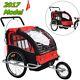 2 In 1 Double Baby Bicycle Trailer Carrier Bike Kids Jogger Stroller Twins Pull