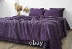 3PCS Purple Color Washed Cotton Duvet Duvet Cover Twin Full Double king duvet