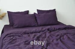 3PCS Purple Color Washed Cotton Duvet Duvet Cover Twin Full Double king duvet