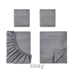 4PC/6pc Sheet Set Gray Solid US Size Ultra Soft 100%EgyptianCotton 1200/1000TC