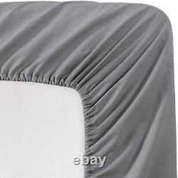 4PC/6pc Sheet Set Gray Solid US Size Ultra Soft 100%EgyptianCotton 1200/1000TC