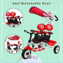 4 In 1 Twins Kids Baby Stroller Safety Double Rotatable Seat Free Fast Shipping