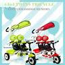 4 In 1 Twins Kids Baby Stroller Tricycle Safety Double Rotatable Seat With Basket