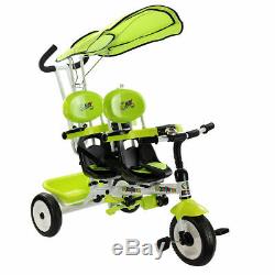 4 in 1 Double Stroller Tricycle Baby Twins Push Child Infant Seat Bike Bicycle