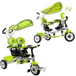 4 in 1 Double Stroller Tricycle Baby Twins Push Child Infant Seat Bike Bicycle