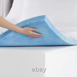 4-inch Dual Layer Gel Memory Foam Mattress Topper Cooling Pillow Top Bed Cover