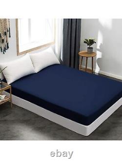 600TC EgyptianCotton Complete Bedding Sets Blue Solid Size-Twin/Full/Queen/King