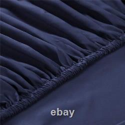 600TC EgyptianCotton Complete Bedding Sets Blue Solid Size-Twin/Full/Queen/King