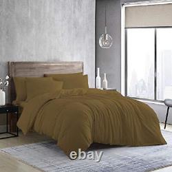 600TC Egyptian Cotton Comfort Style Sheet Set/Duvet Set/Fitted/Flat Beige Solid