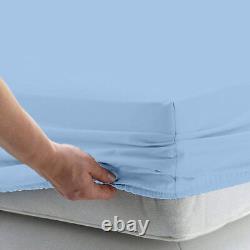 600TC Select Sky Blue Solid New Egyptian Cotton All Size Complete Bedding Items