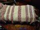 Afghan, Blanket, Throw, Pink/brown/cream Crochet, Striped Handmade 45x 60 Htf