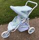 American Girl Bitty Baby Twin Double Stroller Retired Blue 2003-2006 Foldable