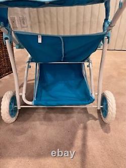 American Girl Doll Bitty Baby Twins Double Stroller Side-By-Side Stripes New