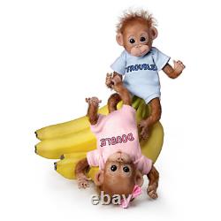 Ashton-Drake Double Trouble Poseable Baby Orangutan Twins by Cindy Sales