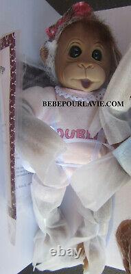 Ashton Drake Double Troule Poseable Twin Baby Monkey Doll Set By Cindy Sales