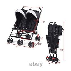 BABY JOY Double Light-Weight Stroller, Travel Foldable Design, Twin Umbrella