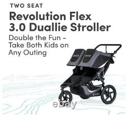 BOB Gear Revolution Flex 3.0 Duallie Double Jogging Stroller, Graphite Black