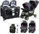 Baby Combo Double Stroller With 2 Car Seats Twins Nursery Center Bag Travel Set