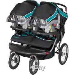 Baby Double Jogger Stroller Twin Kids Toddler Child Jogging Portable Foldable