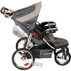 Baby Double Jogging Stroller Twins Push Child Seat Car Seats MP3 Speakers Plug