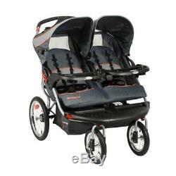 Baby Double Jogging Stroller Twins Push Child Seat Car Seats MP3 Speakers Plug