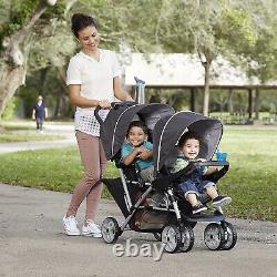 Baby Double Stroller Combo Set Playard Twin Bassinets Diaper Bag Travel Backpack