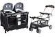 Baby Double Stroller Frame With 2 Car Seats & Bases Combo Twins Nursery Crib Bag