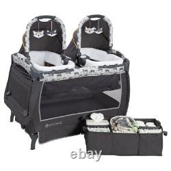 Baby Double Stroller Frame with 2 Car Seats & Bases Twins Combo Nursery Crib Bag