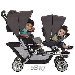 Baby Double Stroller Playard with Twin Bassinets Infant Travel System Combo Set