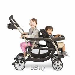 Baby Double Stroller Sit and Stand Two Car Seat Twins Travel System Graco
