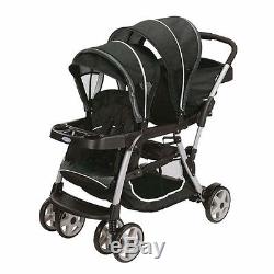 Baby Double Stroller Sit and Stand Two Car Seat Two Bases Twins Travel System