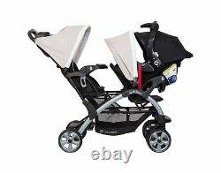 Baby Double Stroller Travel System with 2 Car Seats Playard Twin Combo Set