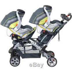 Baby Double Stroller Twin Infant Kids Carrier Car Seat Sit Stand 2 Seater Canopy