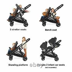 Baby Double Stroller Twin Lightweight Travel Stroller Infant Pushchair