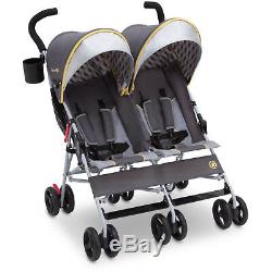 Baby Double Stroller Twin Umbrella Canopy Lightweight Reclining 5 Point Belt New