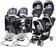 Baby Double Stroller With 2 Car Seats 2 Infant Swings Twins Playard Combo Gift