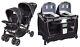 Baby Double Stroller With 2 Car Seats Combo Twins Nursery Center 2 Swings Bag