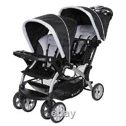 Baby Double Stroller with 2 Car Seats Deluxe Twins Combo Playard 2 Swings Bag