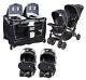 Baby Double Stroller With 2 Car Seats Pack & Play Nursery Center Twins Combo Set