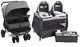 Baby Double Stroller With 2 High Chairs, 2 Swings Twins Nursery Center Combo Set