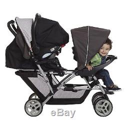 Baby Double Stroller with 2 Matching Car Seats Infant Combo Travel System Set