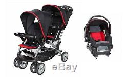 Baby Double Stroller with Car Seat Twins Sit n Stand Travel System Set