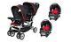 Baby Double Stroller With Car Seat Twins Sit N Stand Travel System Set New