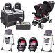 Baby Girls Pink Double Stroller Twins Nursery Center 2 High Chairs 2 Car Seats